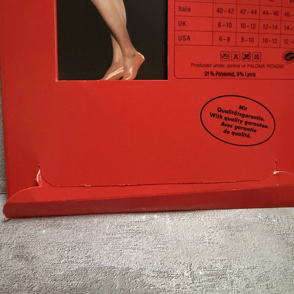 Paloma Picasso 80s Pantyhose‎ New Vintage US Size 10-12, UK 12-14, Germany 40-42